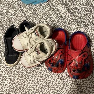 Bundle of 3 pair-toddler boys size 9-gently used - converse/marvel/wonder nation